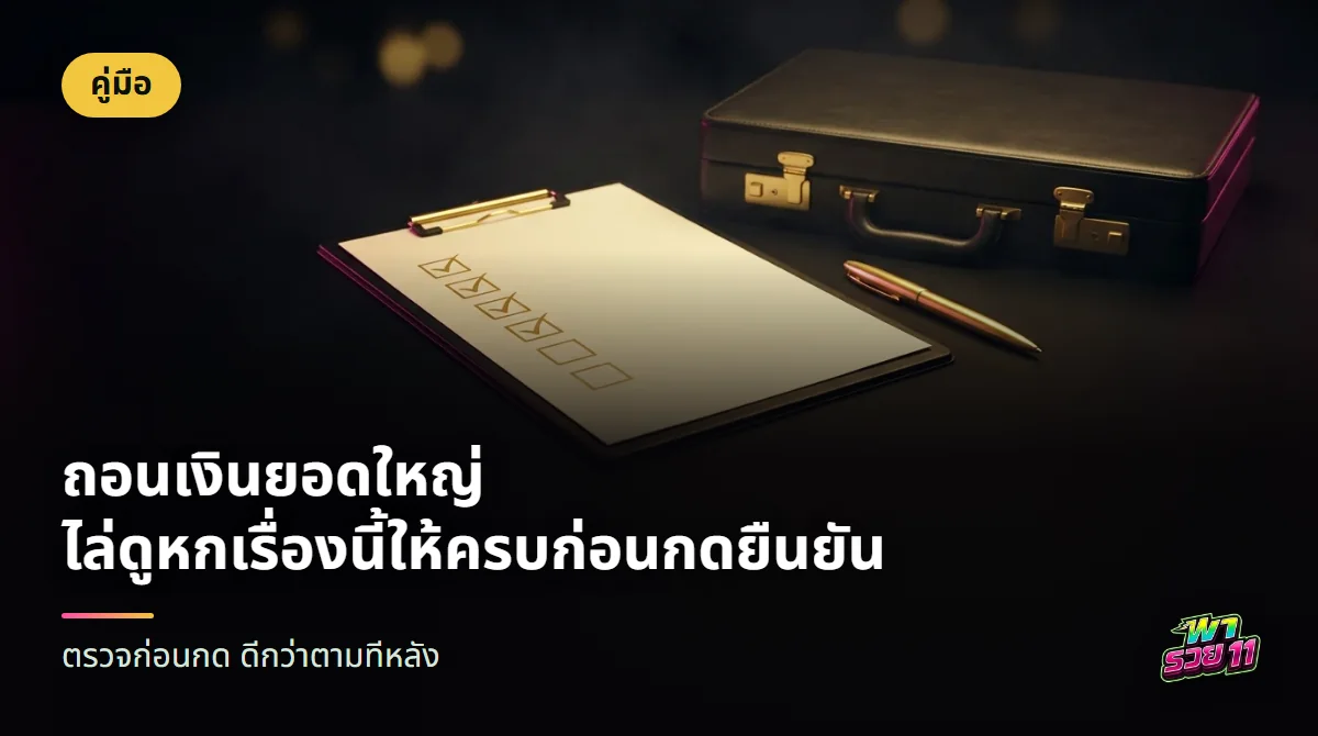 แผ่นรายการตรวจบนคลิปบอร์ดสีดำที่มีช่องสี่เหลี่ยมหกช่องติ๊กไปแล้วสี่ช่อง ข้างกันมีปากกาสีทองและกระเป๋าเอกสารหนังปิดล็อก